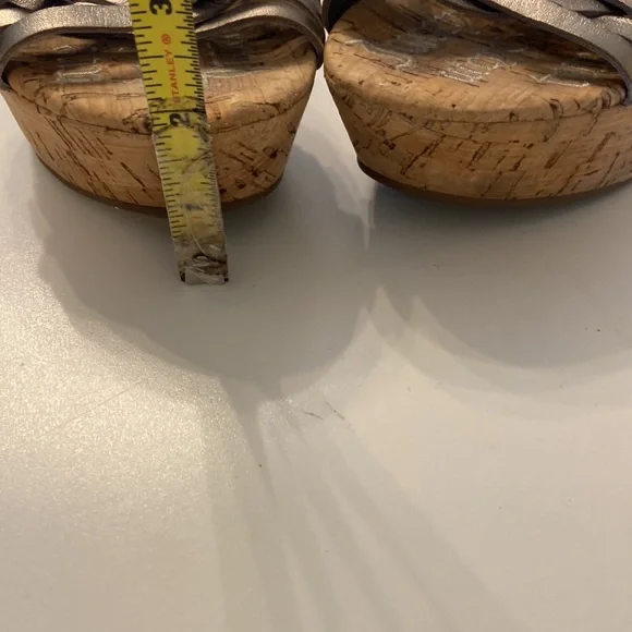 Juicy Couture Silver Strappy Leather Slingback Kody Wedge Sandals size 10 - Picture 9 of 9